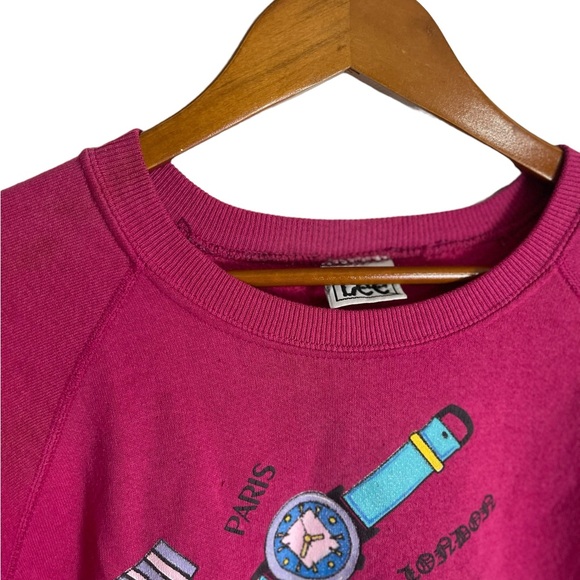 Vintage Lee Women's Pink Graphic Sweatshirt XL - Picture 4 of 5